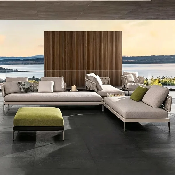 Wholesale Modular Outdoor Sofa, Modern Luxury, Solid Teak Wood QMY-ODSF015