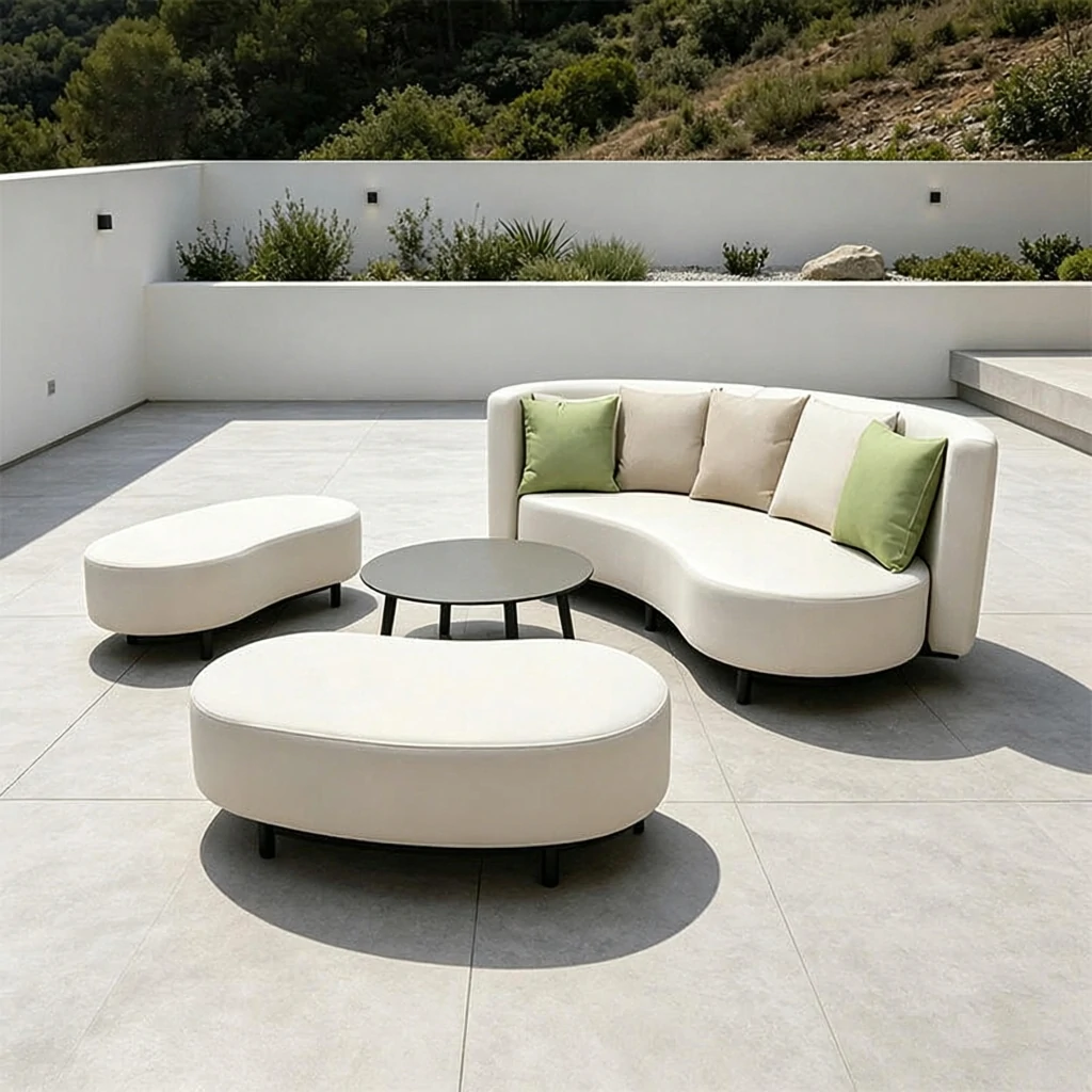 Wholesale Outdoor Sectional Sofa, Contemporary Curved Design - QMY-ODSF007 - Image 2