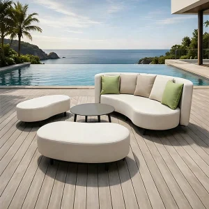 Wholesale Outdoor Sectional Sofa, Contemporary Curved Design - QMY-ODSF007