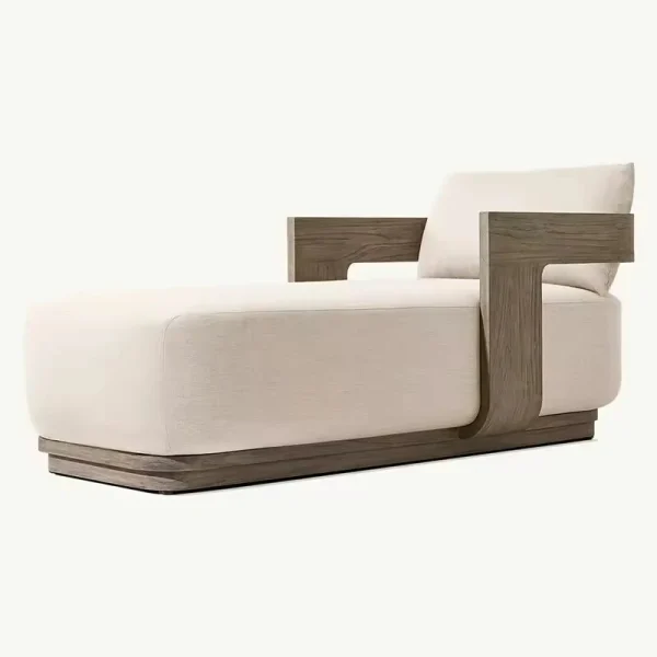 Custom Outdoor Lounge Chair, Solid Wood Base QMY-ODSL008