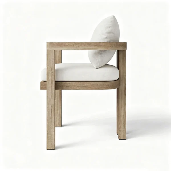Modern Design Teak Outdoor Solid Wooden Dining Chair QMY-ODDC003 - Bespoke Outdoor Wood Dining Chair Supplier 1-MOQ Order