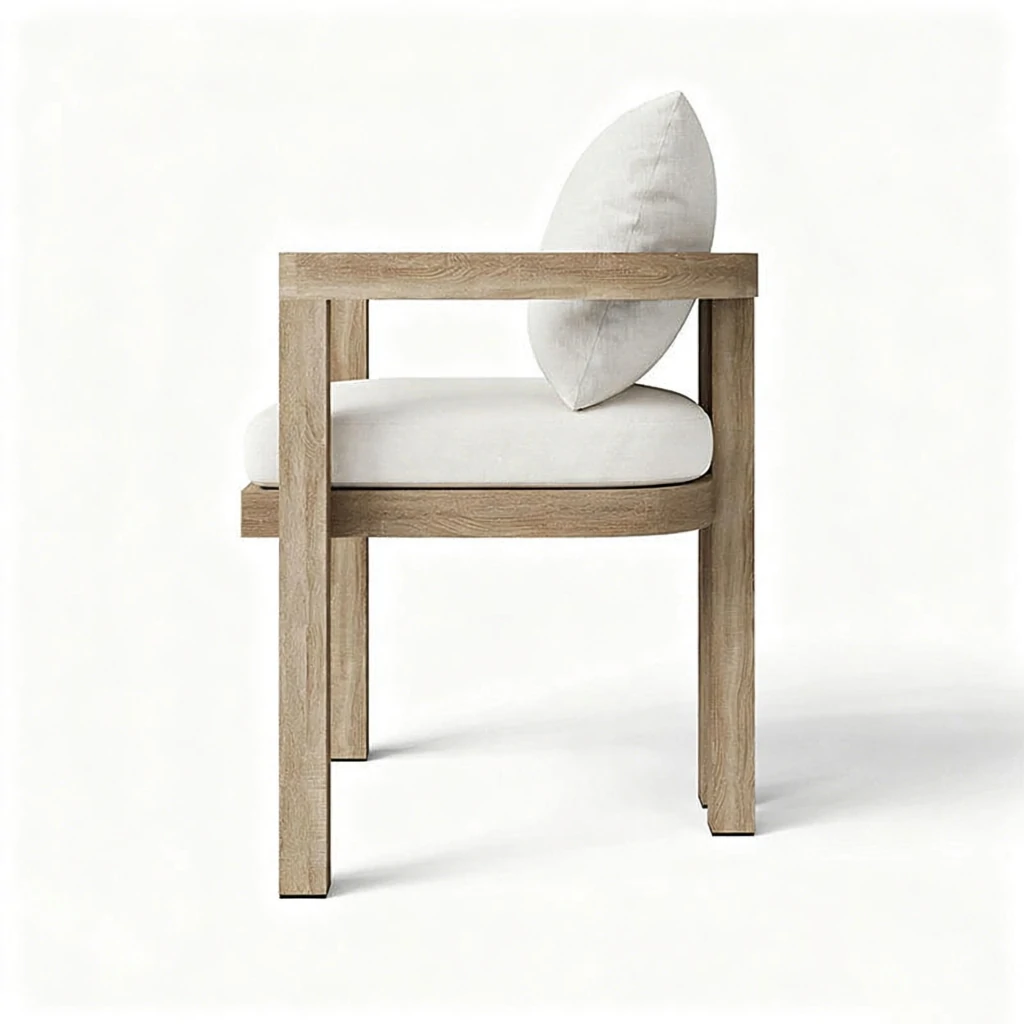 Modern Design Teak Outdoor Solid Wooden Dining Chair QMY-ODDC003 - Bespoke Outdoor Wood Dining Chair Supplier 1-MOQ Order - Image 3
