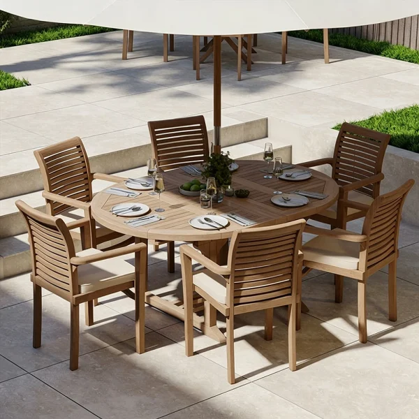 Wholesale Outdoor Dining Table Set, Modern Teak QMY-ODDT012