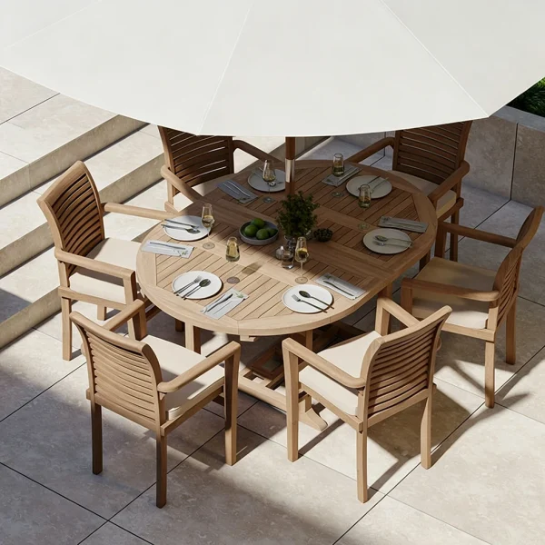 Wholesale Outdoor Dining Table Set, Modern Teak QMY-ODDT012