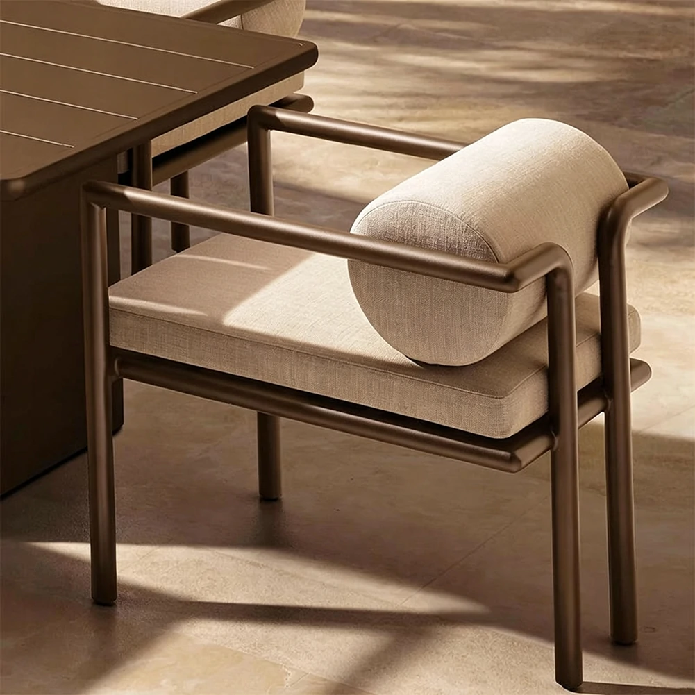Custom Outdoor Teak Dining Chair, Waterproof, Sleek Tubular Frame QMY-ODDC014 - Image 5