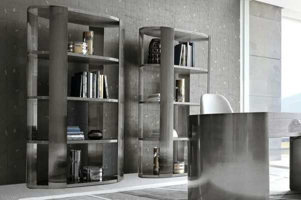 Modern High End Stainless Steel Bookshelf QMY-BS005 - Custom Built Bookshelf Manufacturer Direct Supply With 1-MOQ Policy