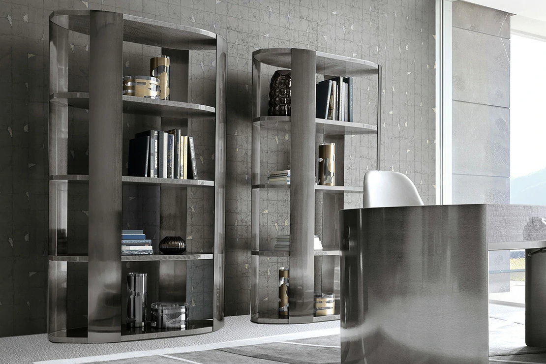 Modern High End Stainless Steel Bookshelf QMY-BS005 - Custom Built Bookshelf Manufacturer Direct Supply With 1-MOQ Policy – Image 2