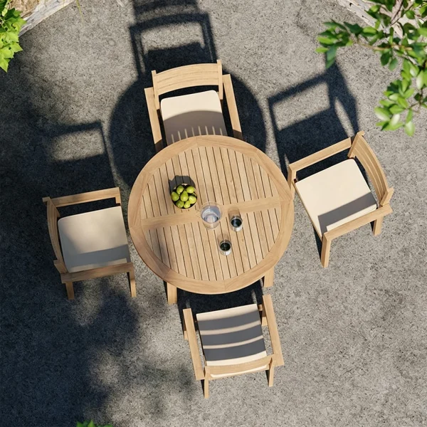 Modern Luxury Durable Waterproof Outdoor Solid Teak Wood Hotel Dining Table QMY-ODDT014