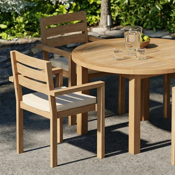 Modern Luxury Durable Waterproof Outdoor Solid Teak Wood Hotel Dining Table QMY-ODDT014