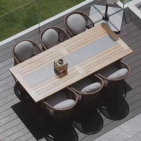 Custom-Made Outdoor Dining Table Supply, Waterproof, 6-Seater QMY-ODDT013