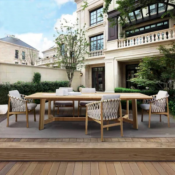 Custom-Made Outdoor Dining Table Supply, Waterproof, 6-Seater QMY-ODDT013