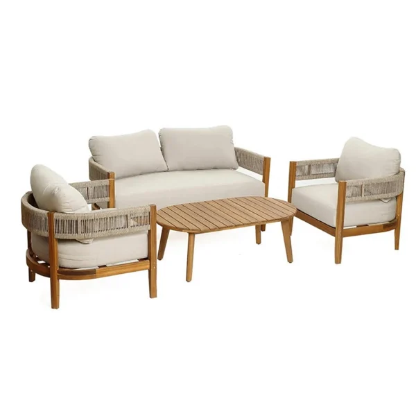 Modern Luxury Hand-Woven Rattan Armrests Outdoor Sofa QMY-ODSF004 - Wholesale Modern Outdoor Sofa Manufacturer Direct Supply