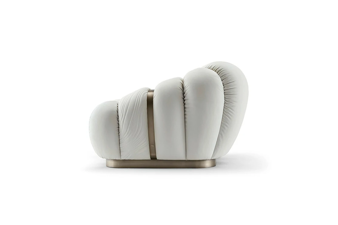 Modern Luxury Italian Fabric Curved Sofa Tresor One Seat QMY-LC028 - Custom Fabric Leisure Chair Supplier – Bild 5