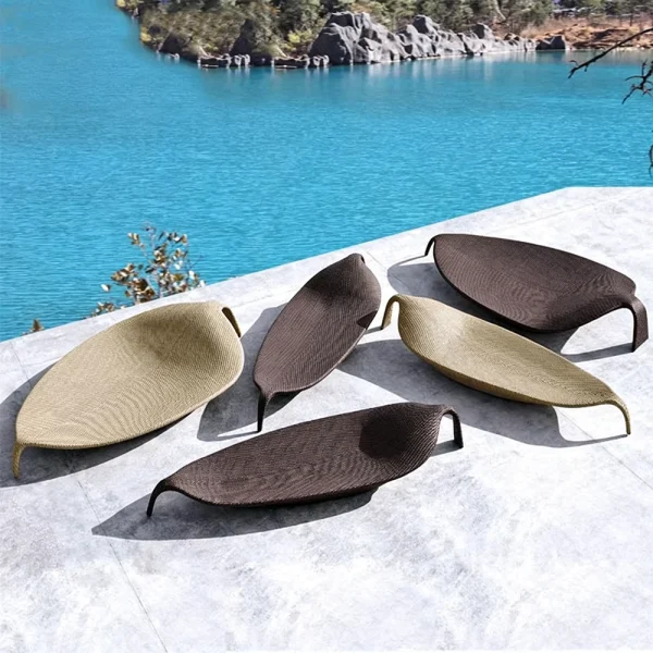 Wholesale Custom Rattan Leaf-Shaped Outdoor Lounge QMY-ODSL015