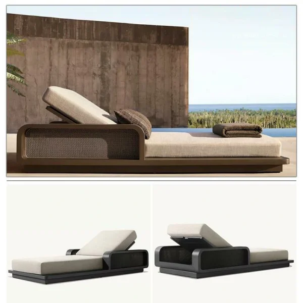 Bespoke Teak Wood Outdoor Lounge Chairs, Waterproof Sun Lounger QMY-ODSL006