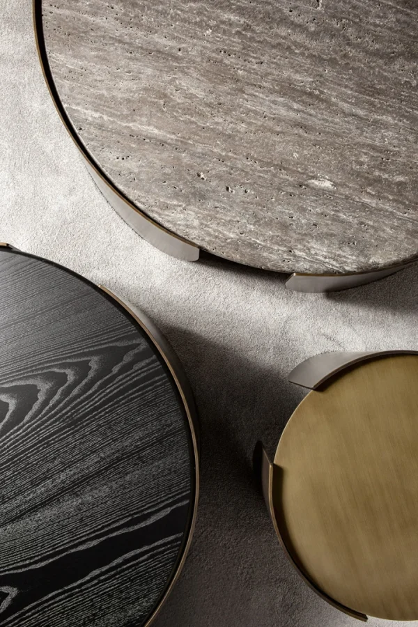Modern Natural Marble Top Coffee Table QMY-CT043 - Bespoke Round Coffee Table Sets Manufacturer MOQ 1 pc Supply