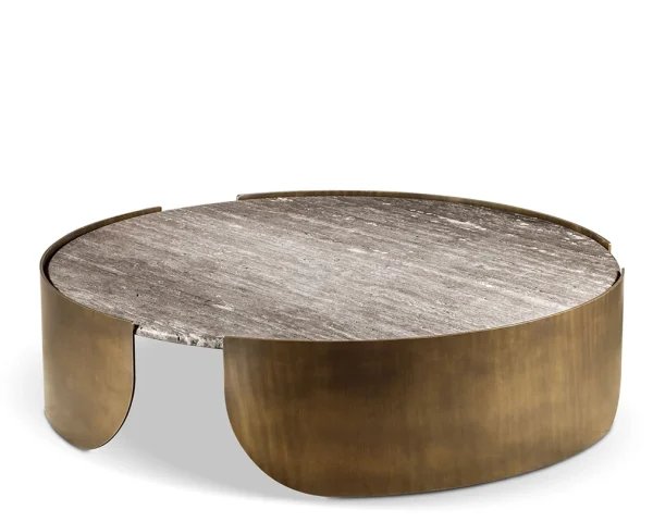 Modern Natural Marble Top Coffee Table QMY-CT043 - Bespoke Round Coffee Table Sets Manufacturer MOQ 1 pc Supply