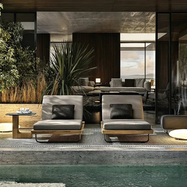 Custom Adjustable Outdoor Lounges With Wheels QMY-ODSL013