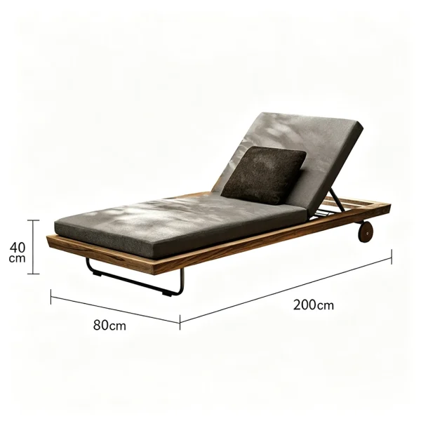 Custom Adjustable Outdoor Lounges With Wheels QMY-ODSL013