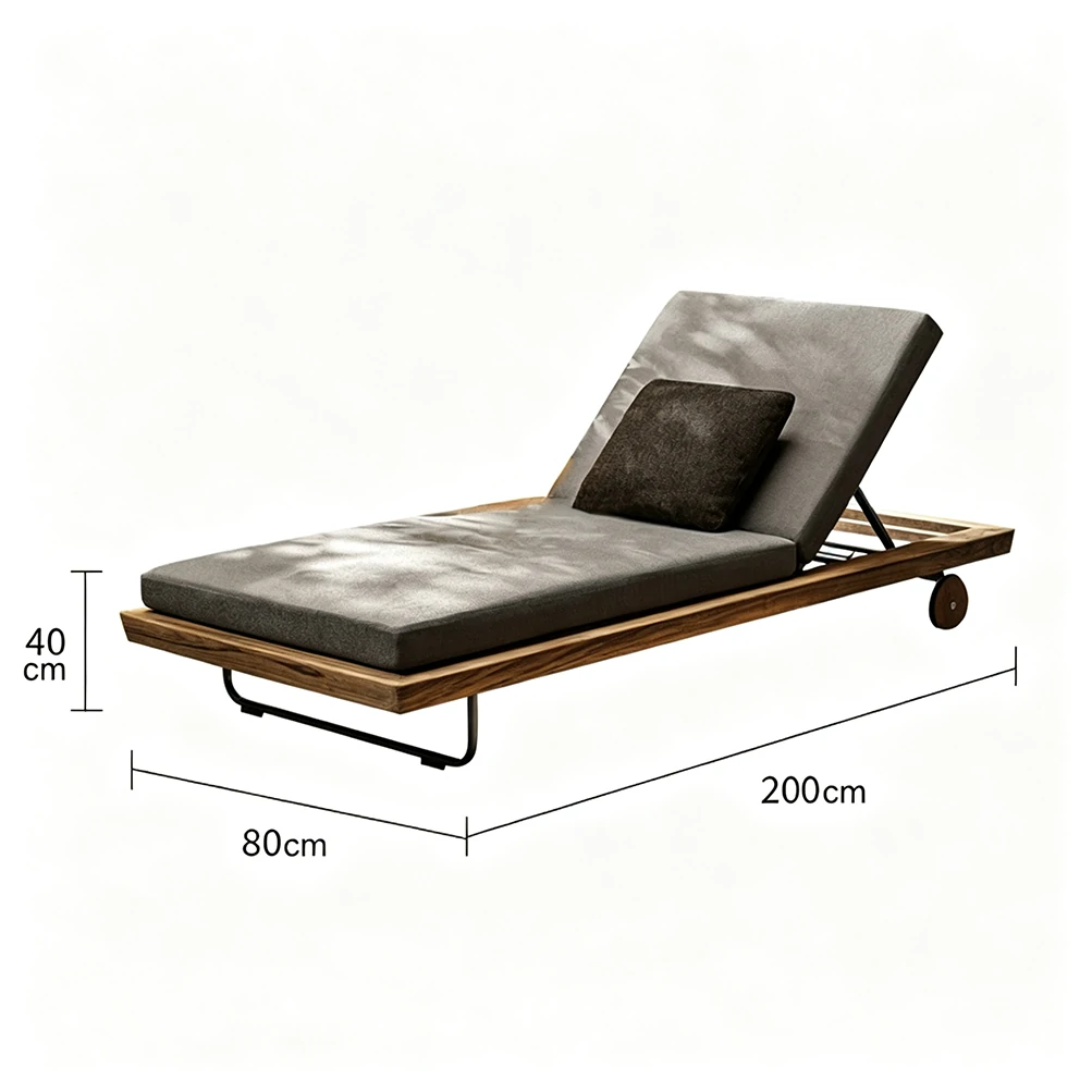 Custom Adjustable Outdoor Lounges With Wheels QMY-ODSL013 - Image 6