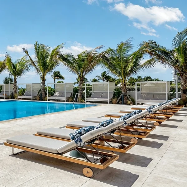 Custom Adjustable Outdoor Lounges With Wheels QMY-ODSL013
