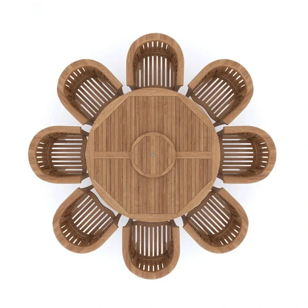 Bespoke Round Outdoor Dining Table With Lazy Susan, 8 Seats QMY-ODDT015