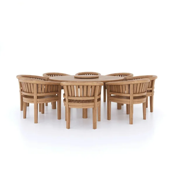 Bespoke Round Outdoor Dining Table With Lazy Susan, 8 Seats QMY-ODDT015