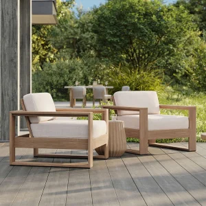 outdoor wood armchair