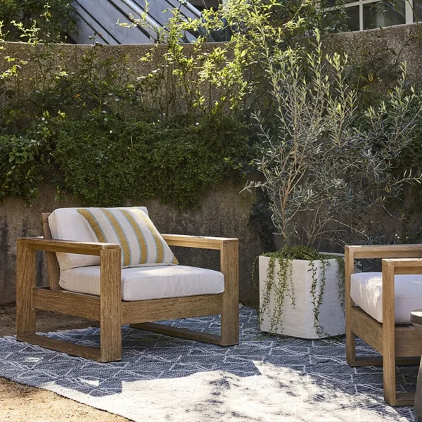 Modern Simple Luxury High-End Garden Teak Leisure Chair QMY-ODLC001 - Custom Outdoor Wood Armchair Manufacturer