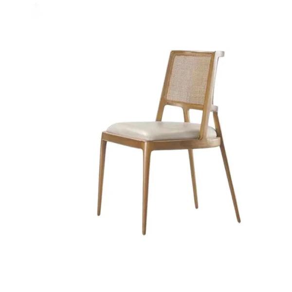 Custom Outdoor Rattan Chair For Dining, Solid Teak QMY-ODDC009