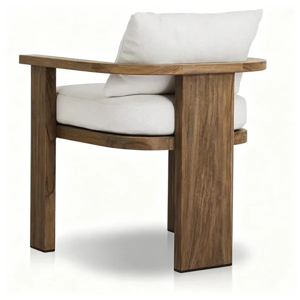Custom Outdoor Patio Dining Chair With Natural Color, Three-Leg QMY-ODDC011