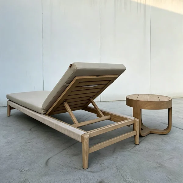 Custom Outdoor Chaise Lounges With Slatted Surface QMY-ODSL012