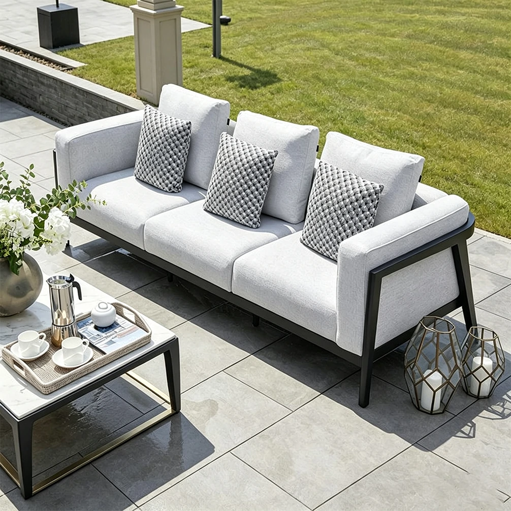 Wholesale Outdoor Furniture Sofa, Modern Teak Frame QMY-ODSF014 – Bild 2