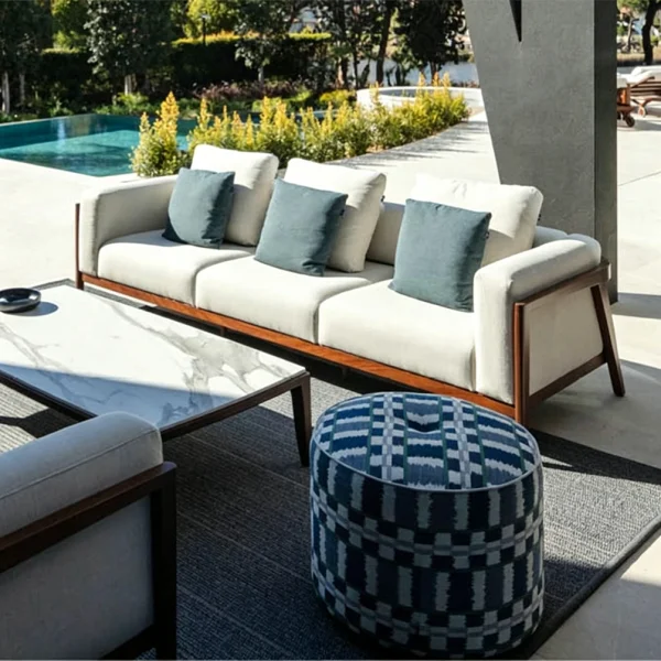 Wholesale Outdoor Furniture Sofa, Modern Teak Frame QMY-ODSF014