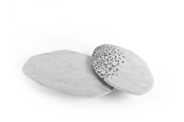 Modern White Marble Panel Coffee Table QMY-CT041- Custom Furniture Coffee Tables Factory Direct Supply