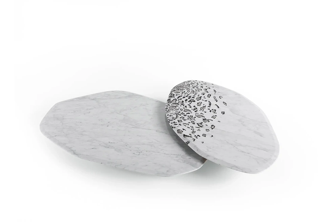 Modern White Marble Panel Coffee Table QMY-CT041- Custom Furniture Coffee Tables Factory Direct Supply – Bild 4