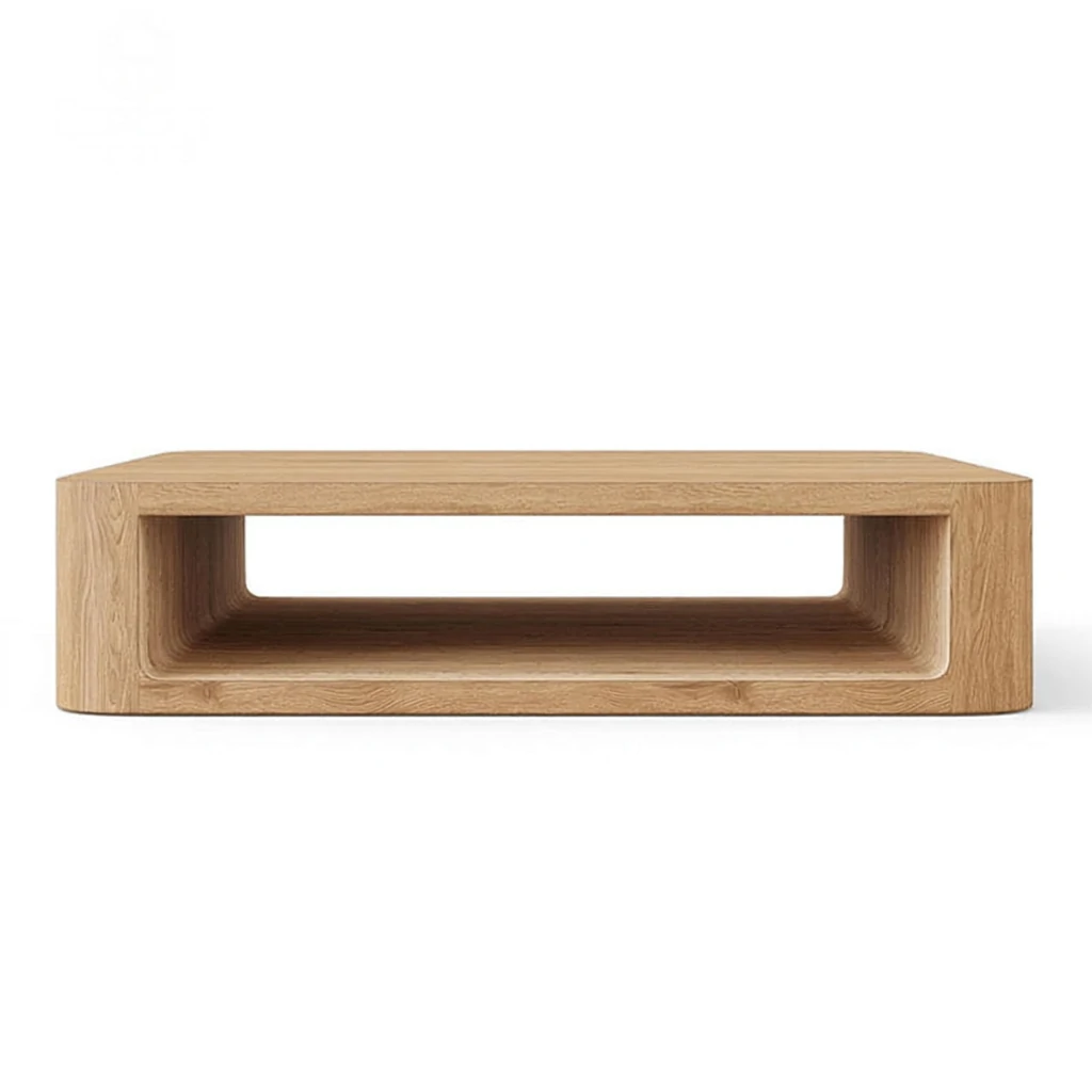 Natural Wood Grain Villa Outdoor Coffee Table QMY-ODCT005 - Custom Wooden Coffee Table Factory Direct Supply - Image 2