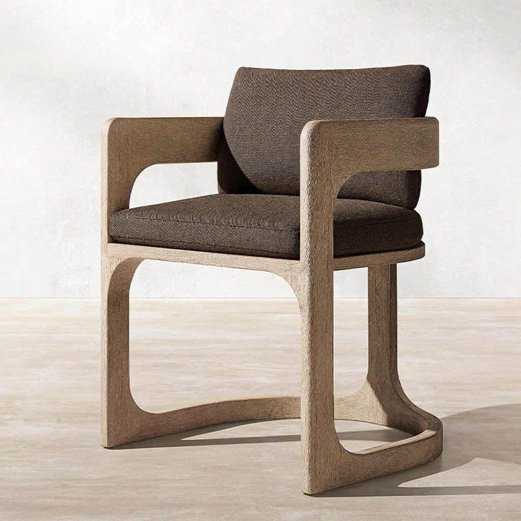New Design Luxury Modern Garden Outdoor Teak Wooden Dining Chair QMY-ODDC002 - Custom Outdoor Dining Armchair Factory Supply - Image 2