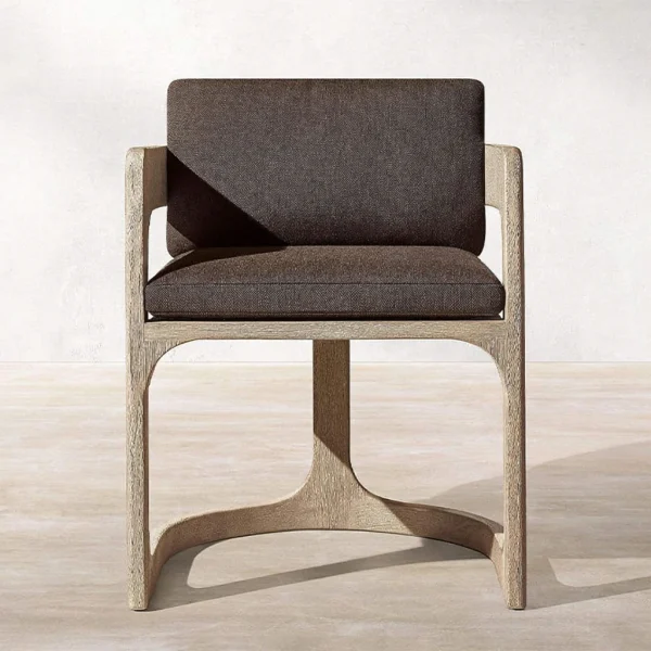 New Design Luxury Modern Garden Outdoor Teak Wooden Dining Chair QMY-ODDC002 - Custom Outdoor Dining Armchair Factory Supply