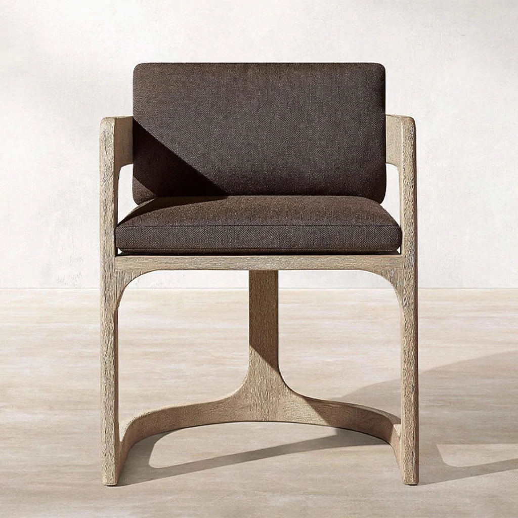 New Design Luxury Modern Garden Outdoor Teak Wooden Dining Chair QMY-ODDC002 - Custom Outdoor Dining Armchair Factory Supply - Image 3