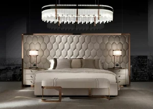 custom leather bed
