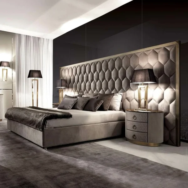 Nordic Italian Modern Luxury Leather Soft Bed QMY-BE035 - Custom Leather Bed Factory Supply 1-MOQ Order