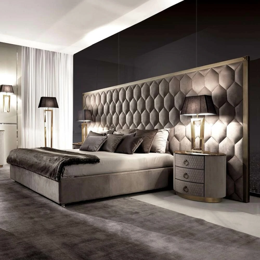 Nordic Italian Modern Luxury Leather Soft Bed QMY-BE035 - Custom Leather Bed Factory Supply 1-MOQ Order - الصورة 2
