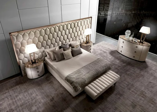 Nordic Italian Modern Luxury Leather Soft Bed QMY-BE035 - Custom Leather Bed Factory Supply 1-MOQ Order