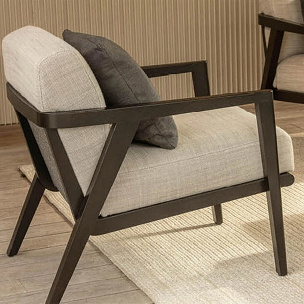 Nordic Luxury Modern Teak Solid Wood Weather-Resistant Armchair QMY-ODLC006 - Custom Outdoor Leisure Chair Manufacturer Supply – Bild 6