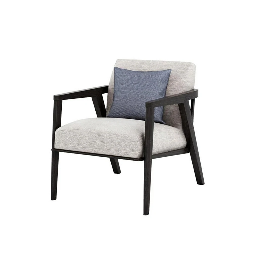 Nordic Luxury Modern Teak Solid Wood Weather-Resistant Armchair QMY-ODLC006 - Custom Outdoor Leisure Chair Manufacturer Supply