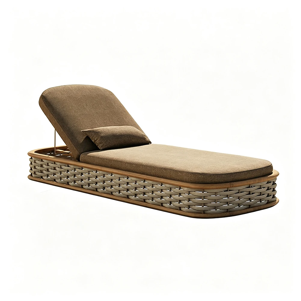 Custom Outdoor Sun Lounge With Rattan Base QMY-ODSL014 - Image 6
