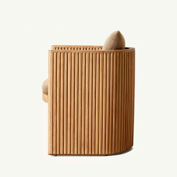 Custom Outdoor Slatted Dining Chair, Durable Teak Dining Chair QMY-ODDC006