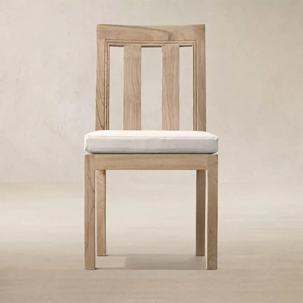 Simplicity Luxury Wood Dining Outdoor Chair QMY-ODDC005 - Bespoke Outdoor Dining Chair with Arms Factory Supply - Image 4