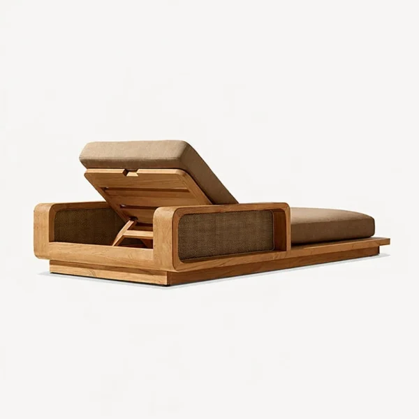 Villa Outdoor Chaise Lounge Teak Sun Lounger QMY-ODSL002 - Bespoke Outdoor Patio Chaise Lounges 1-MOQ Orders Furniture Factory